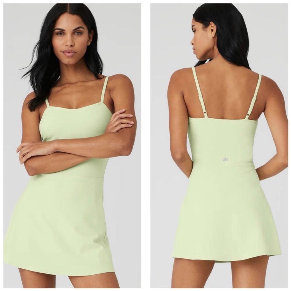 ALO Yoga Alosoft Courtside Tennis Dress, size small, iced green tea